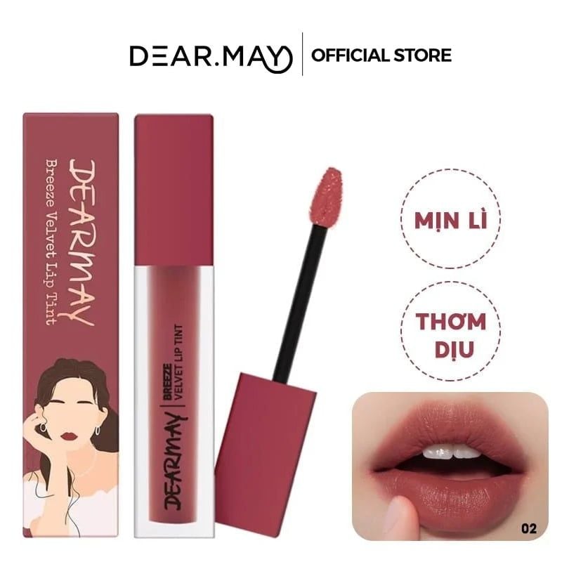 [Girl Version Limited] Son Kem Lì, Mịn Mượt Như Nhung Dearmay Breeze Velvet Lip Tint 4.4g - 02 NUDE PEACH