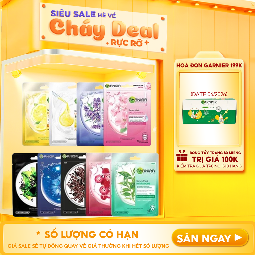 Mặt Nạ Tinh Chất Garnier Chiết Xuất Thiên Nhiên Serum Mask 28g