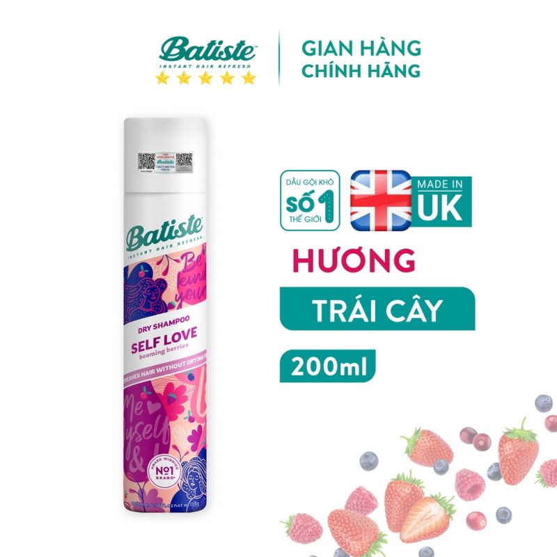 Dầu Gội Khô Giúp Làm Sạch, Tóc Bồng Bềnh Batiste Dry Shampoo 200ml