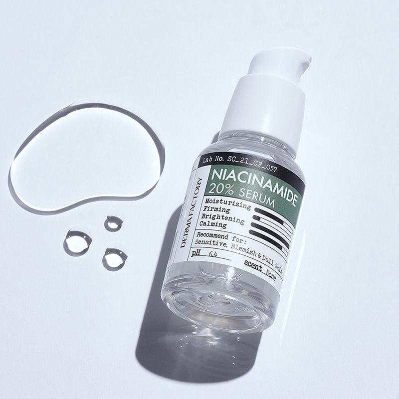 Serum Derma Factory Hỗ Trợ Dưỡng Trắng, Kiềm Dầu, Mờ Thâm Niacinamide 20% Serum 30ml