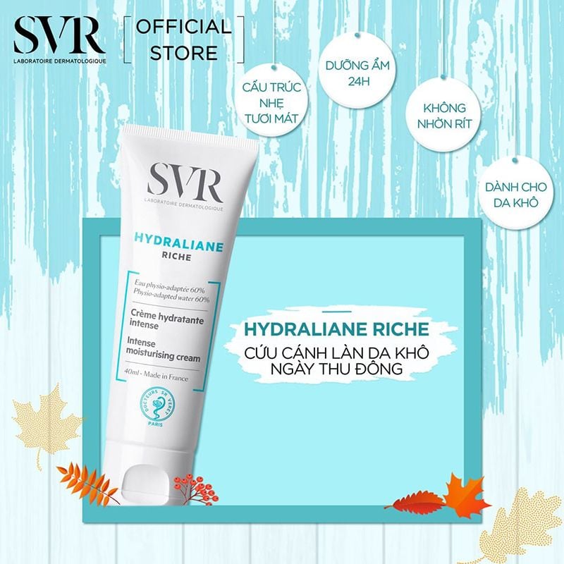 Kem Dưỡng Ẩm Cho Da Khô Đến Rất Khô Dành Cho Mặt Và Cổ SVR Hydraliane Riche 40ml