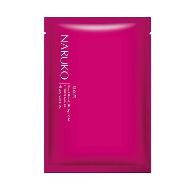 [1 Miếng] Mặt Nạ Cấp Nước Chiết Xuất Hoa Hồng Nhung Naruko Rose & Botanic HA Aqua Cubic Hydrating Mask EX 26ml