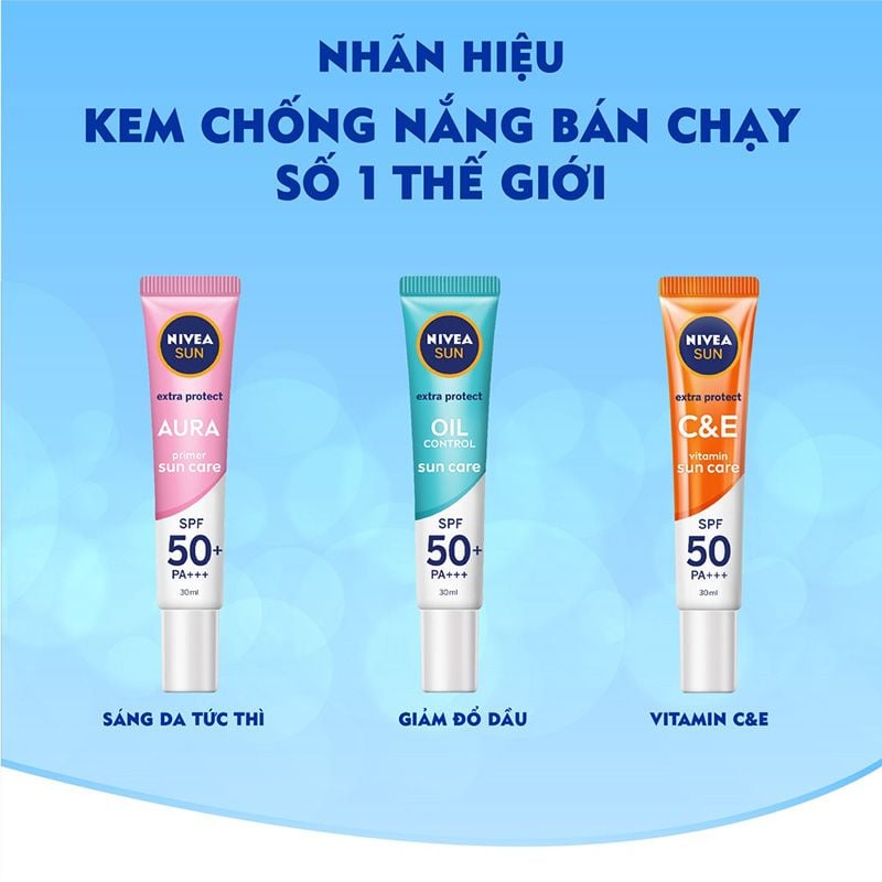 Tinh Chất Chống Nắng Nivea Hỗ Trợ Dưỡng Sáng Da Sun Extra Protect SPF50+/PA+++ 30ml