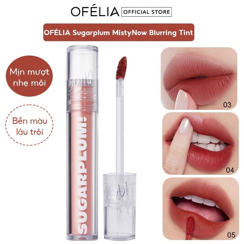 [SUGARPLUM BY OFÉLIA] Son Tint Lì Siêu Nhẹ Môi OFÉLIA Sugarplum MistyNow Blurring Tint 3.8g