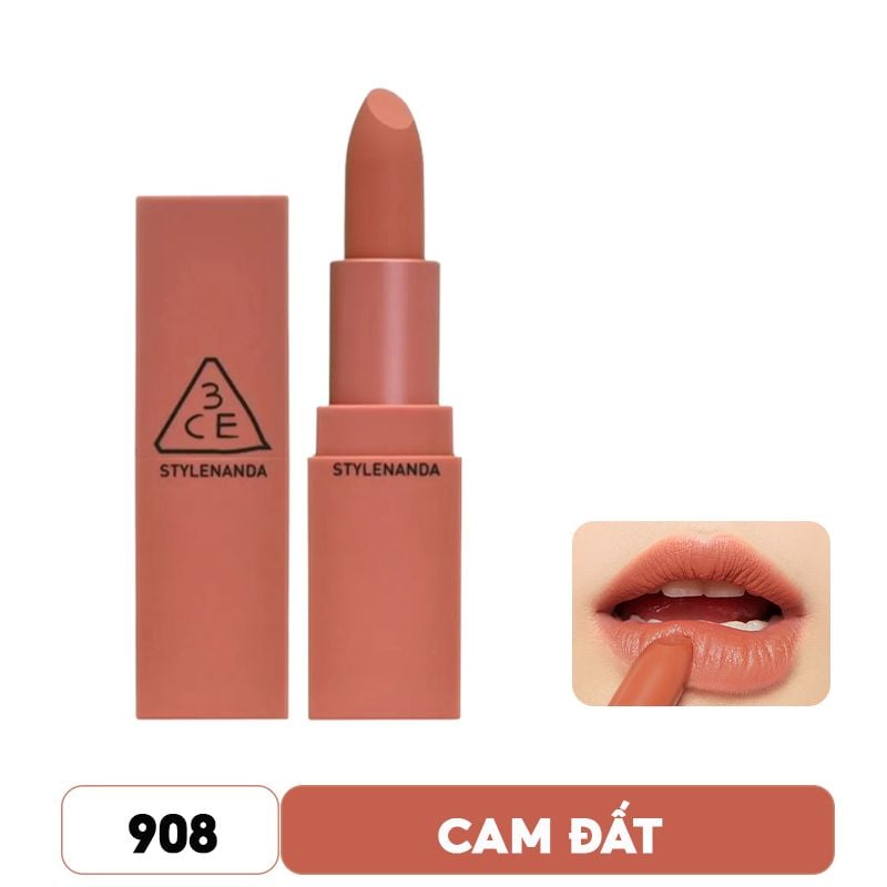 [Màu 114 - 909] Son Thỏi Lì 3CE Mood Recipe Matte Lip Color 3.5g (Vỏ Đỏ)