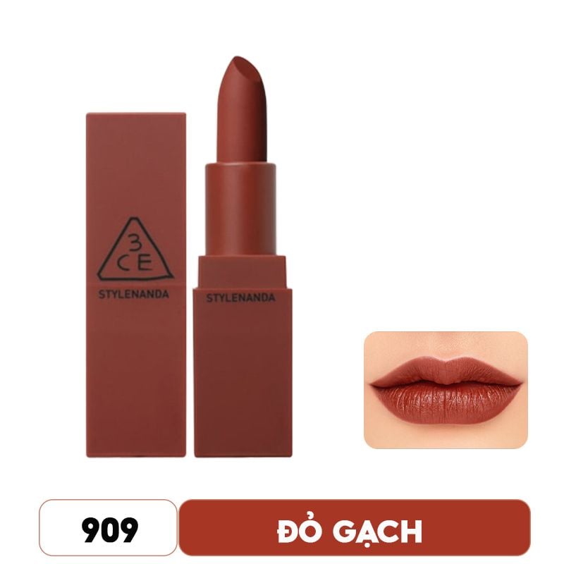 [Màu 114 - 909] Son Thỏi Lì 3CE Mood Recipe Matte Lip Color 3.5g (Vỏ Đỏ)