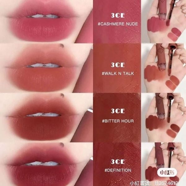  Son Kem Lì 3CE Lên Màu Chuẩn Velvet Lip Tint 4g 
