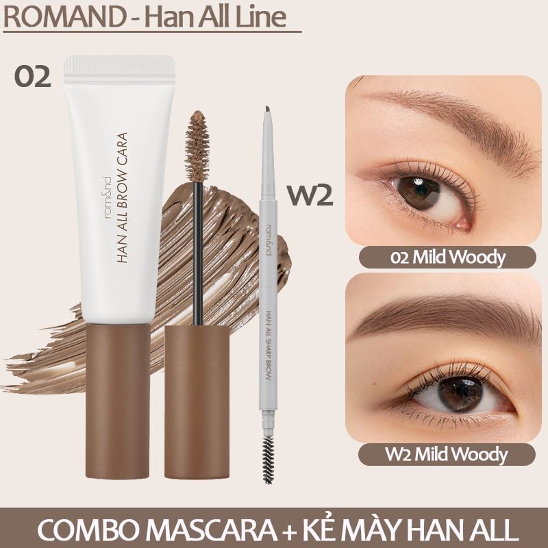 Chì Kẻ Mày Ngang Cho Chân Mày Sắc Nét, Lâu Trôi Romand Han All Flat Brow - Han All Line 0.17g