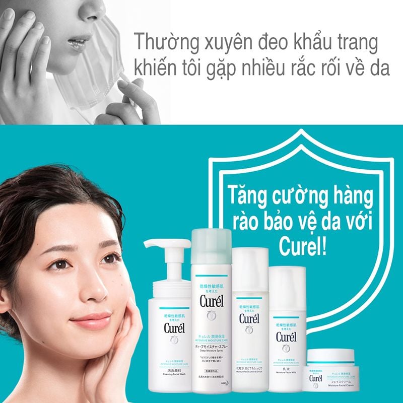 Sữa Dưỡng Da Cấp Ẩm Chuyên Sâu Curél Intensive Moisture Care Moisture Facial Milk 120ml