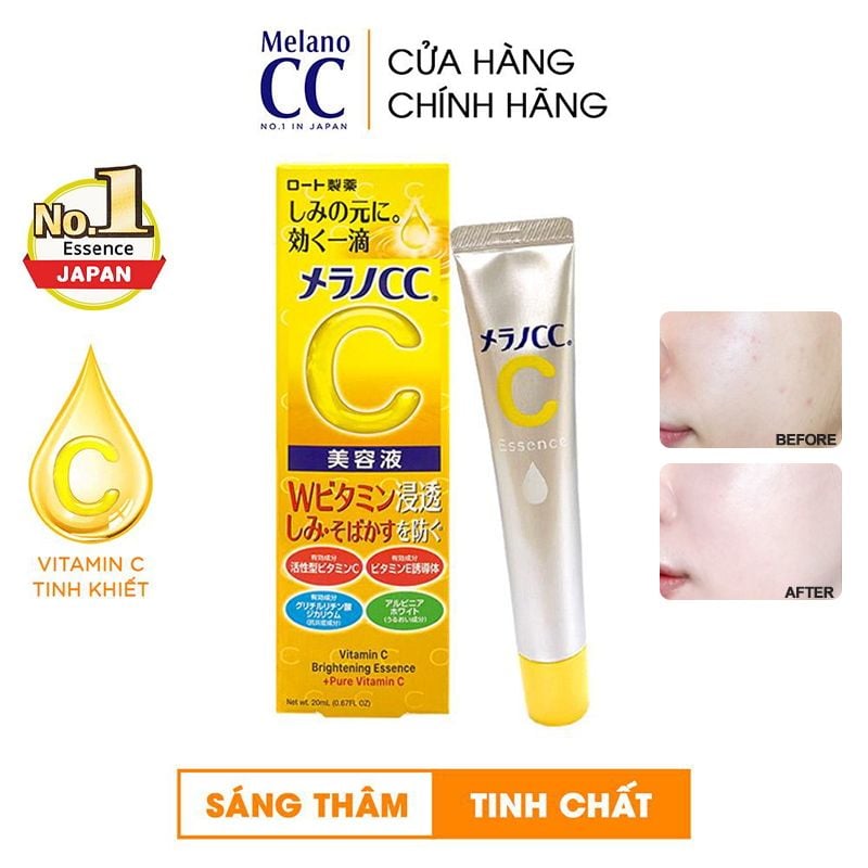 Tinh Chất Melano CC Hỗ Trợ Dưỡng Sáng Da, Mờ Thâm Nám Whitening Essence 20ml