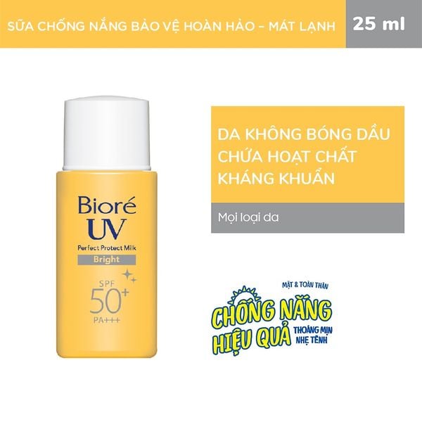  Sữa Chống Nắng Bioré Bảo Vệ Da Hoàn Hảo UV Perfect Protect Milk SPF50+/PA+++ 25ml 