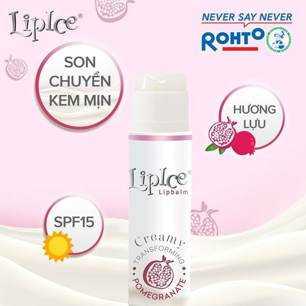  Son Dưỡng Không Màu LipIce Chuyển Kem Mịn Creamy Lipbalm SPF15 4.3g 