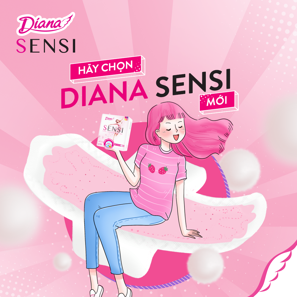 Băng Vệ Sinh Diana Sensi Siêu Mỏng Có Cánh - 8 Miếng (Che tên sản phẩm khi giao hàng)