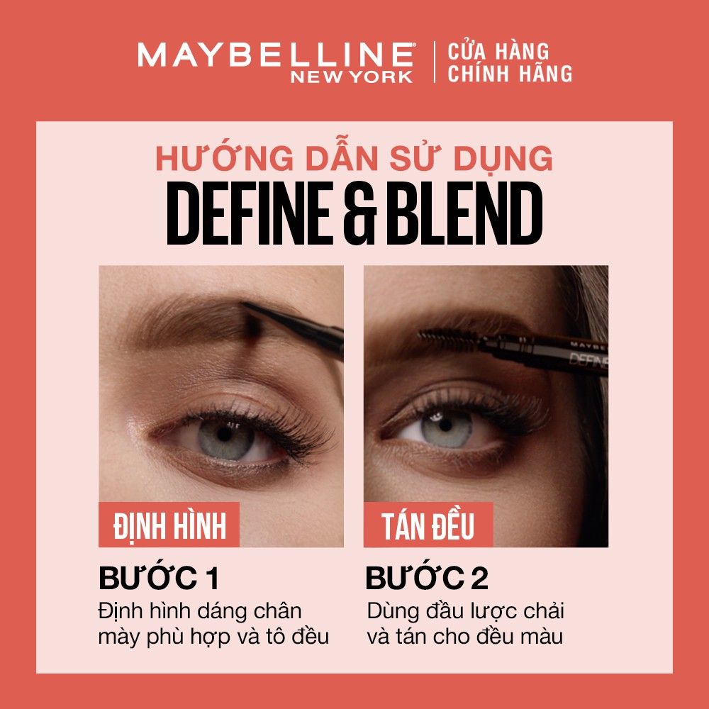 Chì Kẻ Mày Ngang Maybelline Define & Blend Brow Pencil 0.16g - Natural Brown