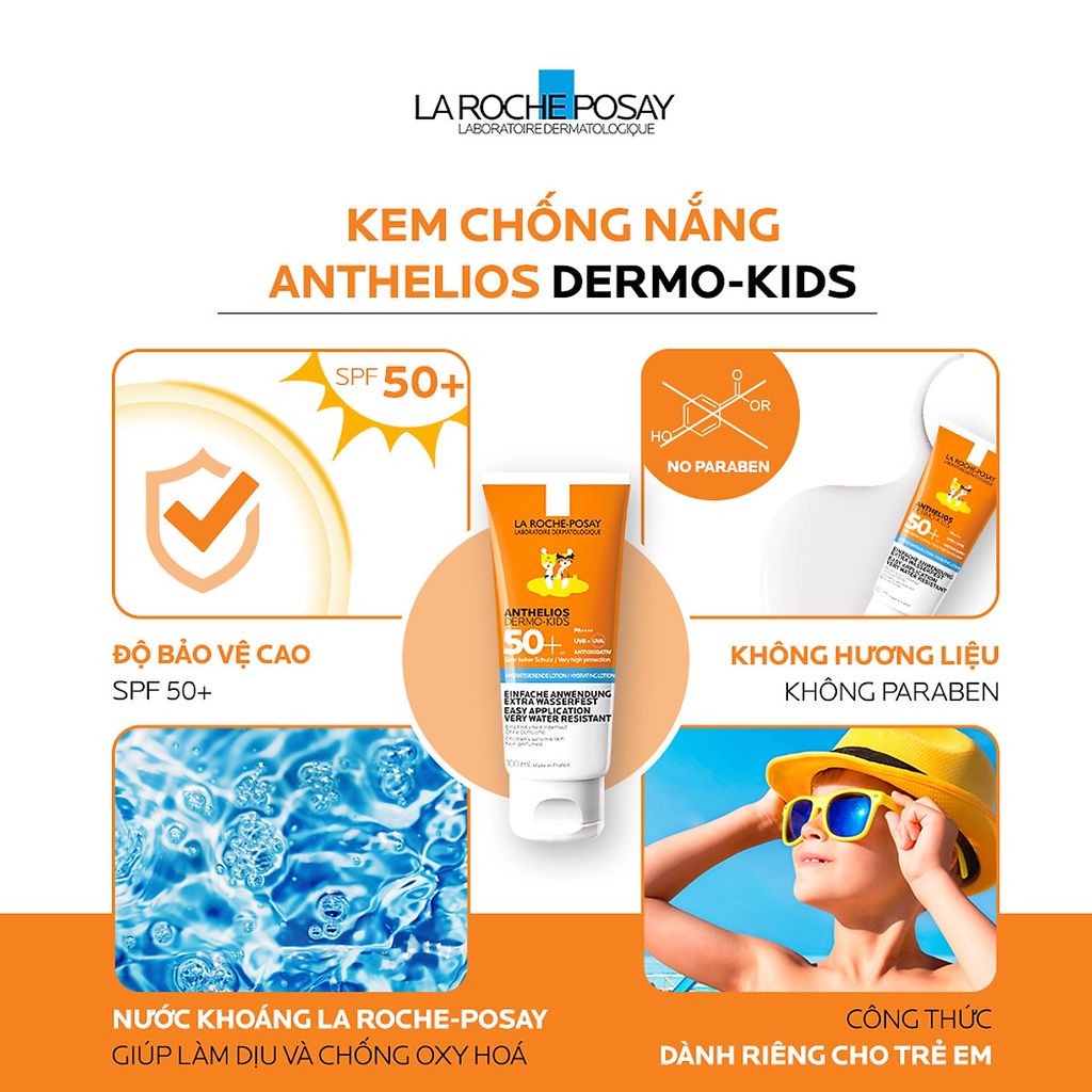 Kem Chống Nắng Dạng Sữa Dành Cho Trẻ Em La Roche-Posay Anthelios Dermo-Pediatrics Hydrating Lotion SPF50+ 100ml (hàng sắp về)