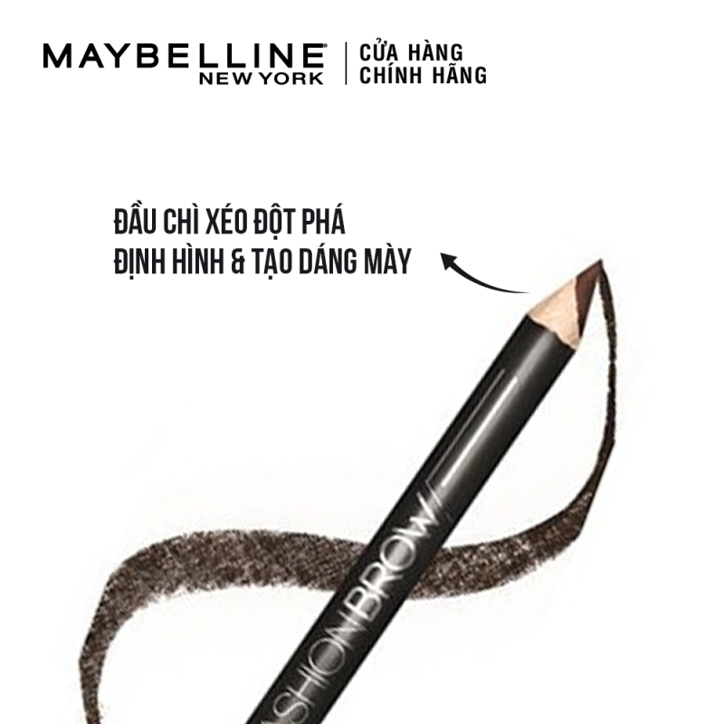 Chì Tạo Dáng Mày 2 Đầu Nét Mảnh Maybelline Fashion Brow Shaping Pencil 1.5g - Màu Nâu Sáng