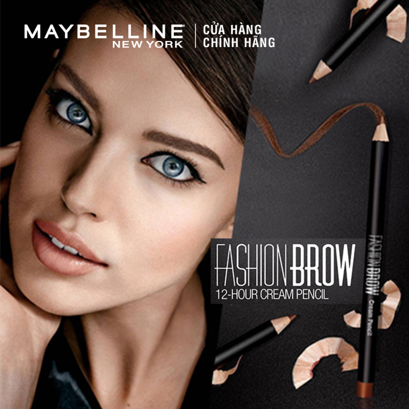 Chì Tạo Dáng Mày 2 Đầu Nét Mảnh Maybelline Fashion Brow Shaping Pencil 1.5g - Màu Nâu Sáng