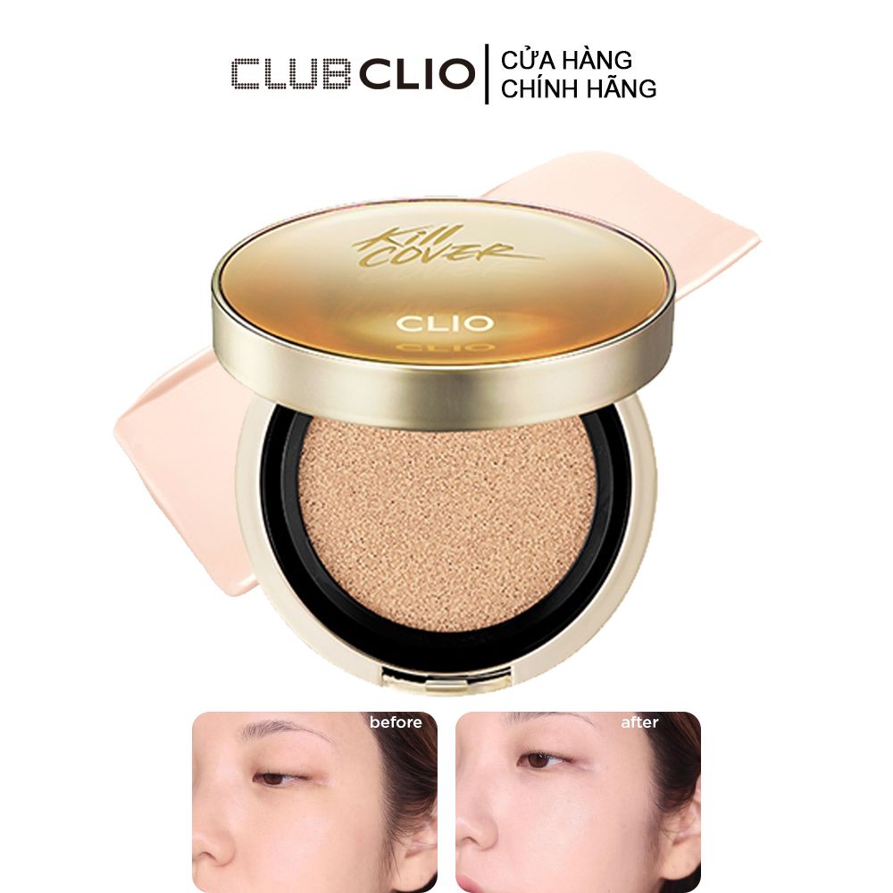 [Set 2 Lõi] Phấn Nước Che Phủ Tốt Chứa Serum Dưỡng Ẩm Làm Dịu Da Clio Kill Cover Cica Serum Cushion SPF50+/PA+++