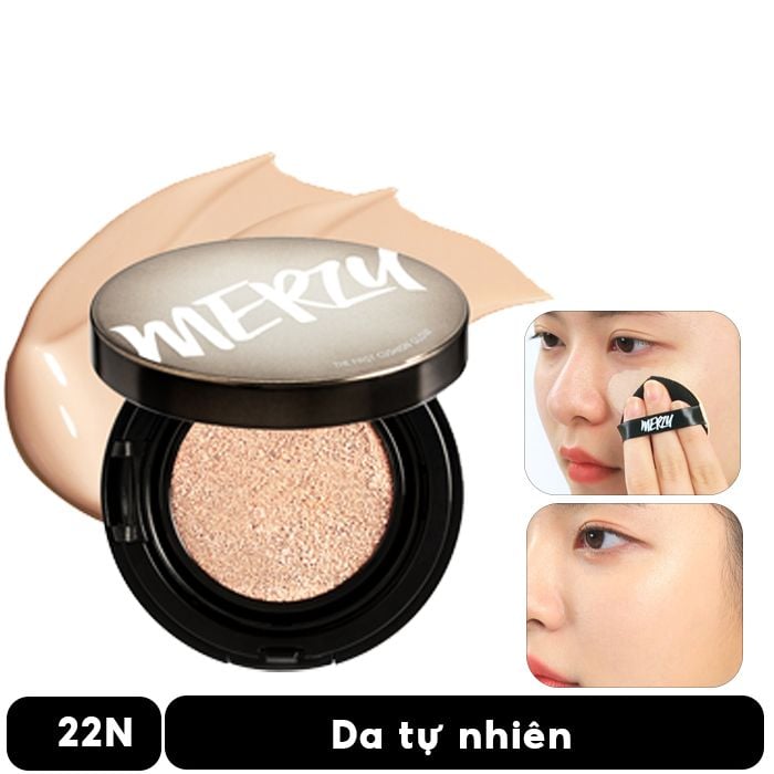 Phấn Nước Che Phủ Hoàn Hảo, Lớp Nền Căng Bóng, Lâu Trôi Merzy The First Cushion Glow SPF 50+/PA+++ 13g