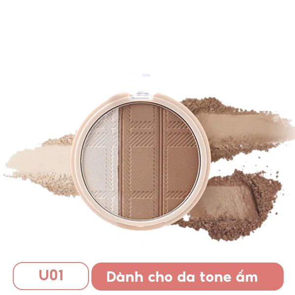 Phấn Highlight Và Tạo Khối Black Rouge Up And Down Triple Contouring 10g