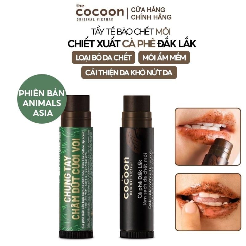 Tẩy Tế Bào Chết Môi Chiết Xuất Cà Phê Đắk Lắk Cocoon Dak Lak Coffee Lip Scrub 5g