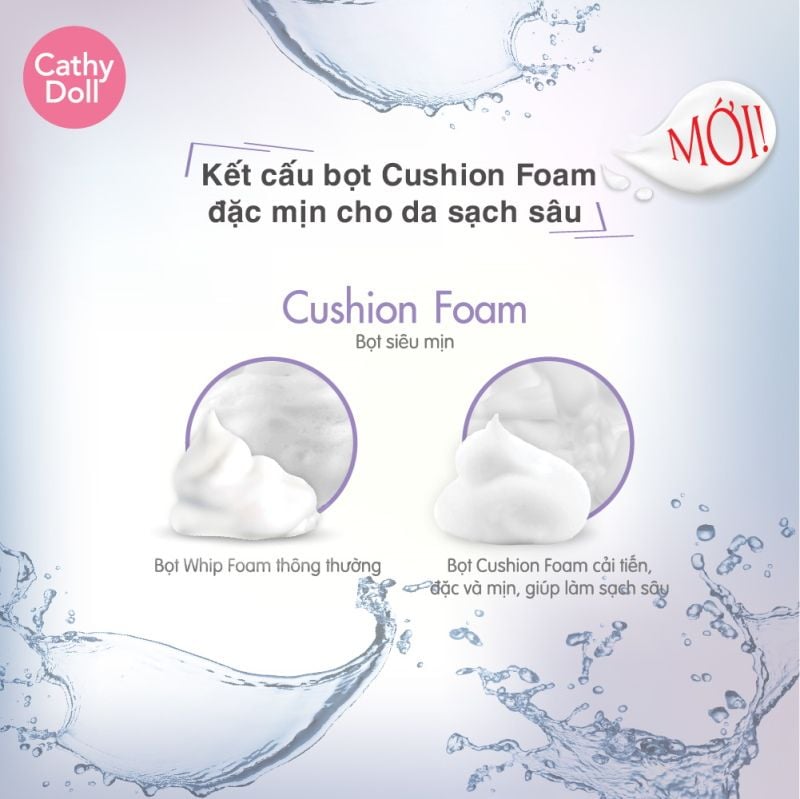 Sữa Rửa Mặt Tạo Bọt Cathy Doll Giúp Làm Sạch Sâu Cushion Facial Foam Cleanser 120ml