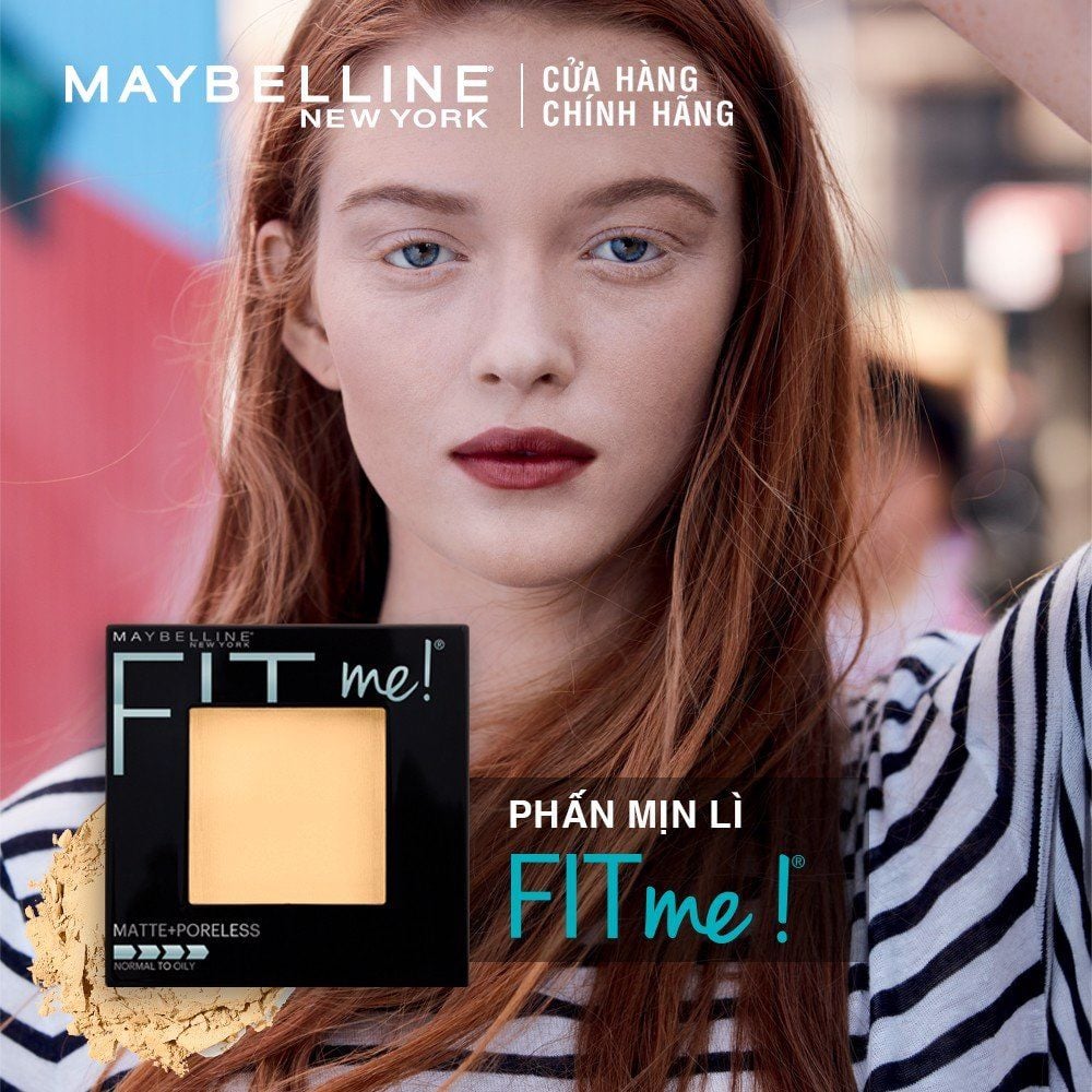 Phấn Phủ Dạng Nén Mịn Lì, Kiềm Dầu Hiệu Quả Maybelline Fit Me Matte Poreless Powder 8.5g (Hộp Vuông)