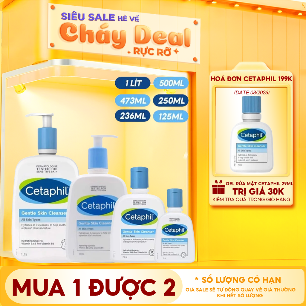 Sữa Rửa Mặt Cetaphil Lành Tính, Dịu Nhẹ Không Xà Phòng Gentle Skin Cleanser