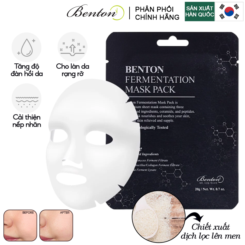 Mặt Nạ Dưỡng Sáng Da, Giúp Da Săn Chắc Với Dịch Lọc Lên Men Benton Fermentation Mask Pack 20g