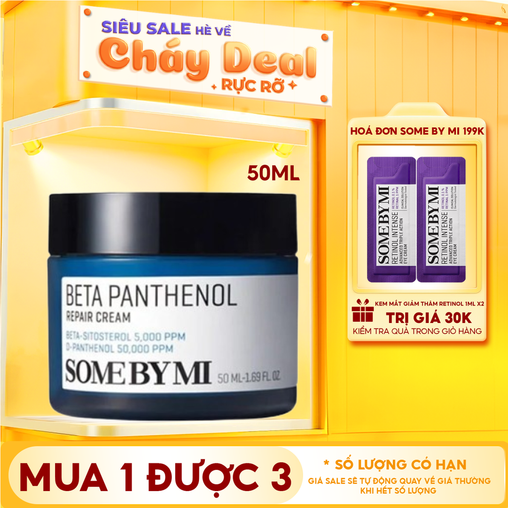 Kem Dưỡng Some By Mi Cấp Ẩm, Hỗ Trợ Phục Hồi Da Beta Panthenol Repair Cream 50ml