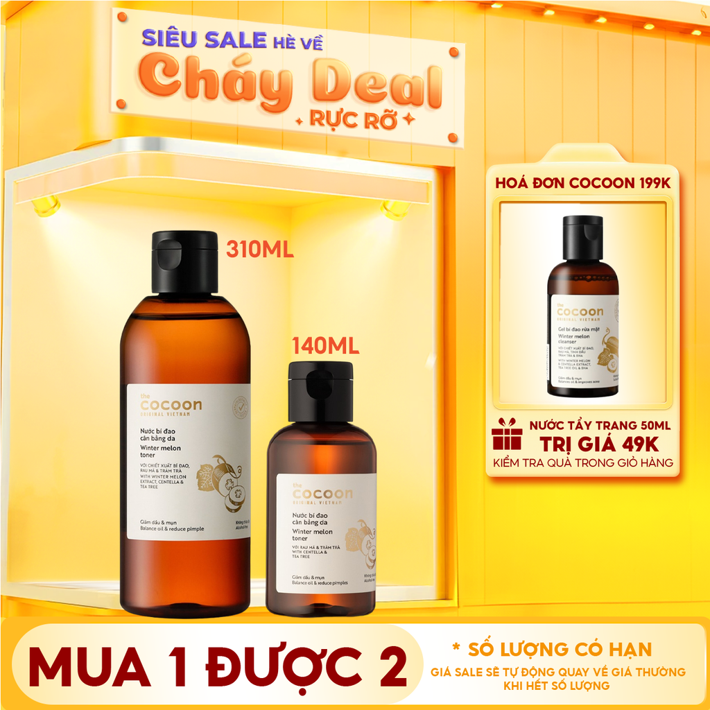 Nước Hoa Hồng Cocoon Cân Bằng Da Chiết Xuất Bí Đao Winter Melon Toner