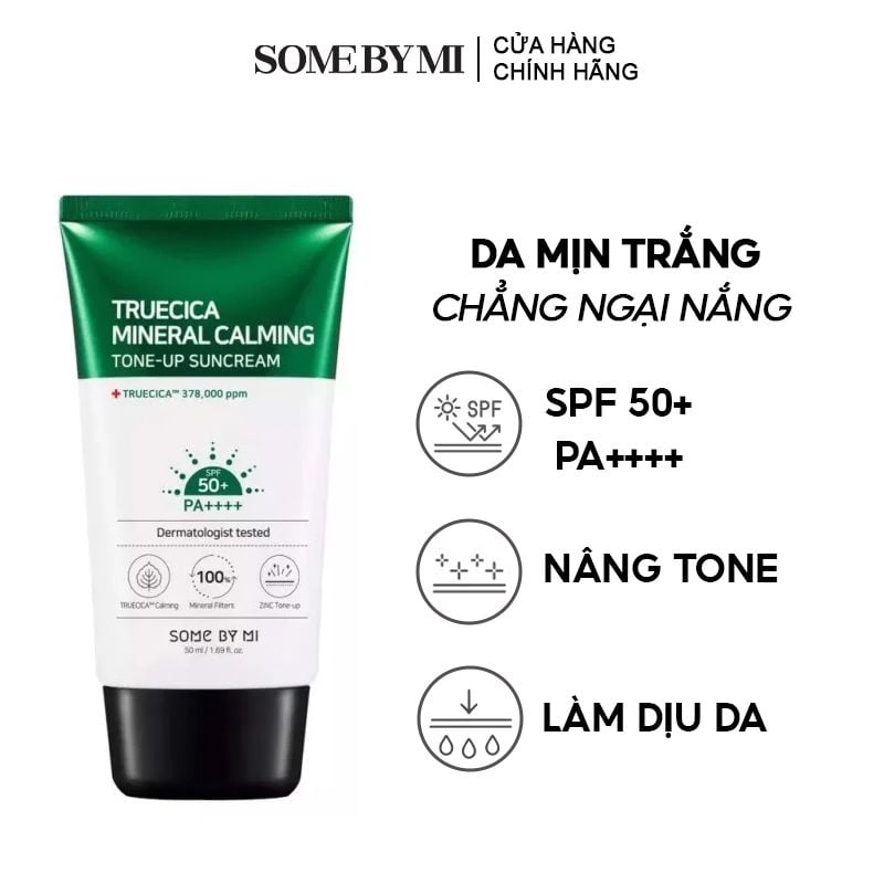 Kem Chống Nắng Dành Cho Da Mụn Some By Mi Truecica Mineral Calming Tone-up Suncream SPF50+ PA++++ 50ml