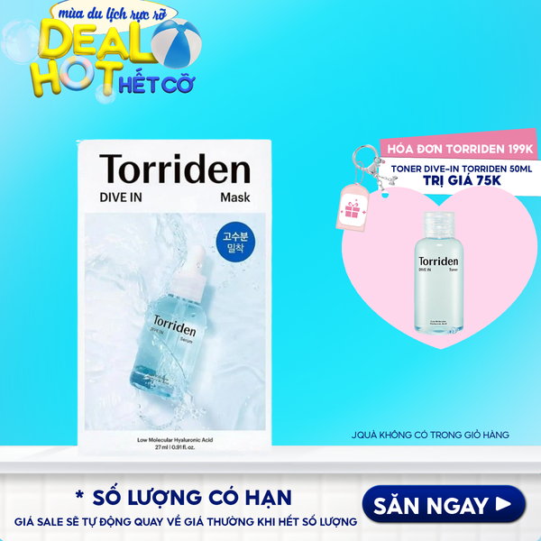 Mặt Nạ Dưỡng Ẩm, Làm Dịu Da Torriden Dive-In Low Molecular Hyaluronic Acid Mask Pack 27ml