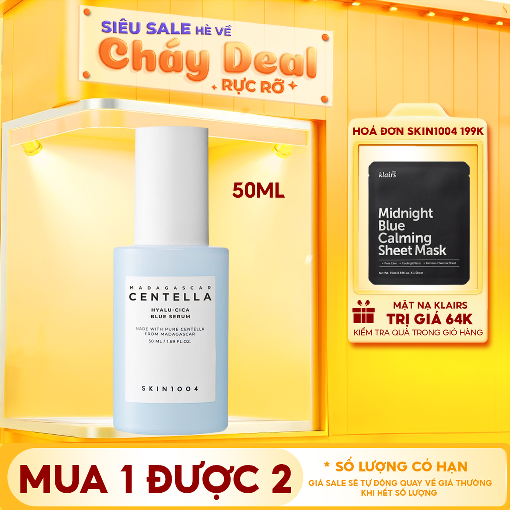 Serum Skin1004 Dưỡng Ẩm, Hỗ Trợ Làm Sáng Da Madagasca Centella Hyalu-Cica Blue Serum 50ml
