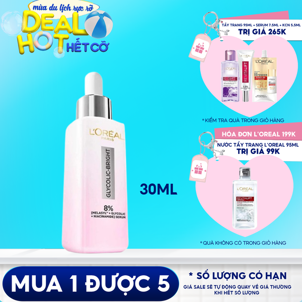 Serum L'oreal Tinh Chất Mờ Thâm Nám L'oreal Glycolic-Bright Instant Glowing Serum 30ml