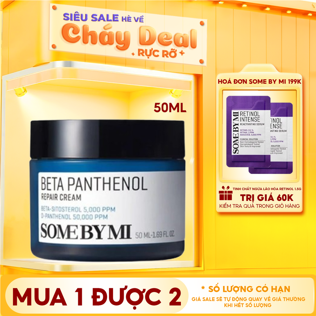 Kem Dưỡng Some By Mi Cấp Ẩm, Hỗ Trợ Phục Hồi Da Beta Panthenol Repair Cream 50ml