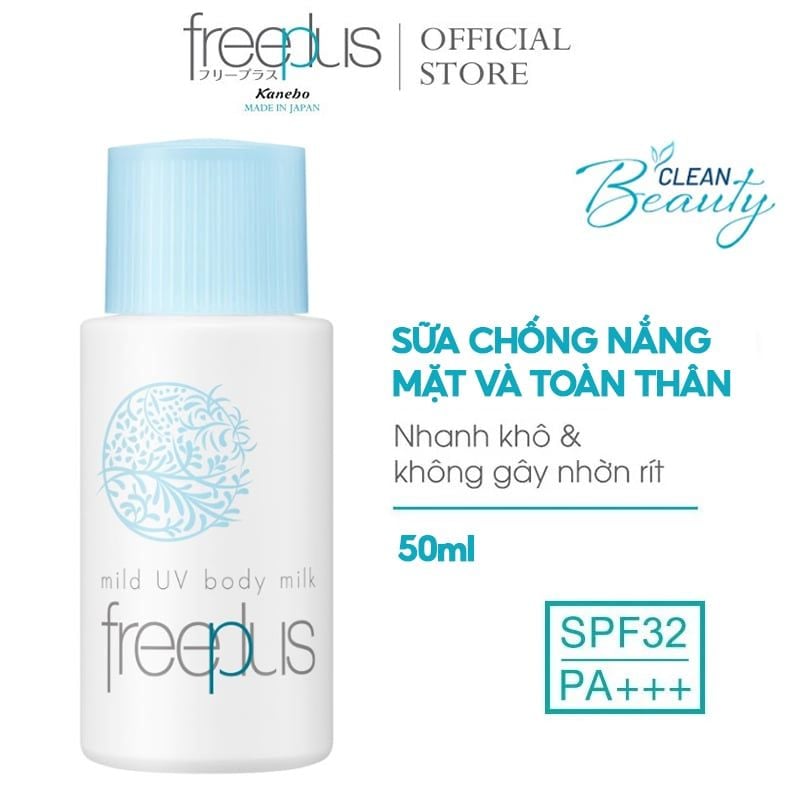 Sữa Chống Nắng Toàn Thân Dịu Nhẹ Freeplus Mild UV Body Milk SPF32 PA+++ 50ml