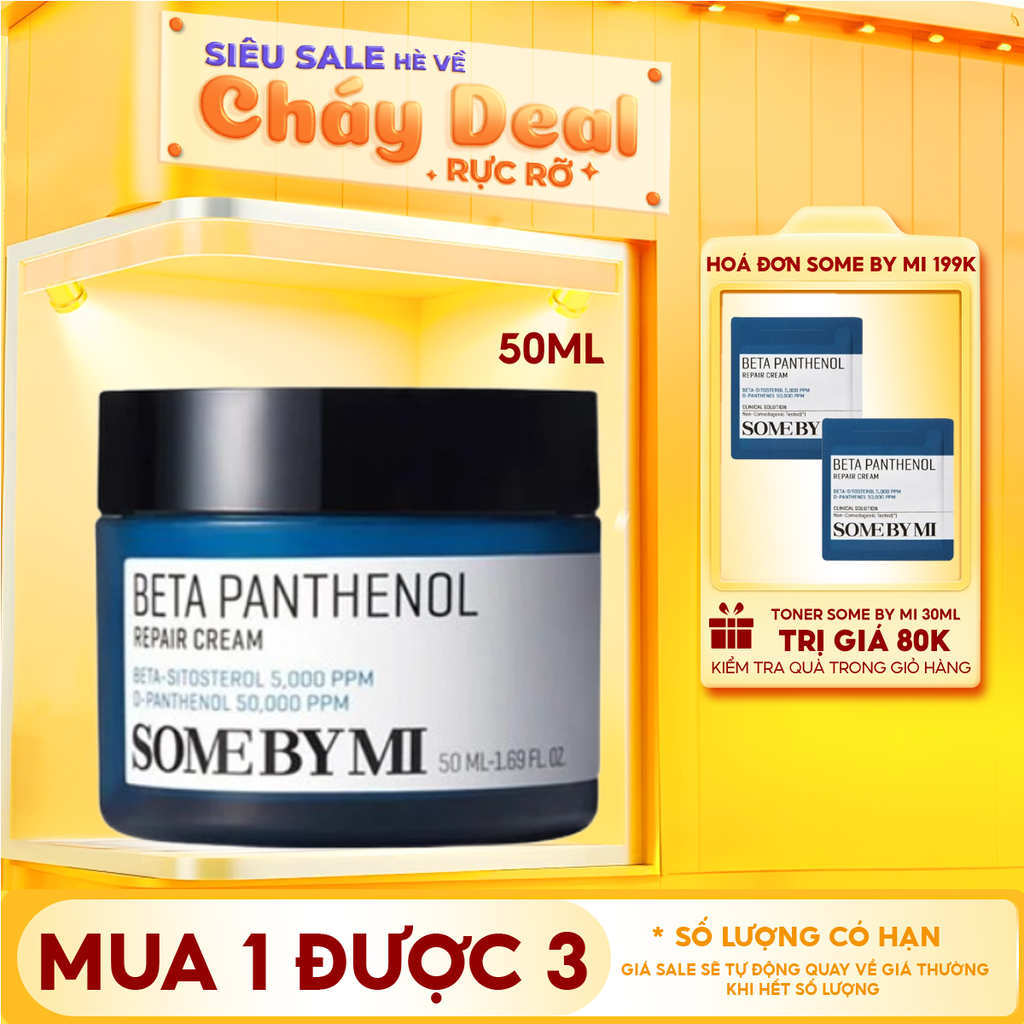 Kem Dưỡng Some By Mi Cấp Ẩm, Hỗ Trợ Phục Hồi Da Beta Panthenol Repair Cream 50ml