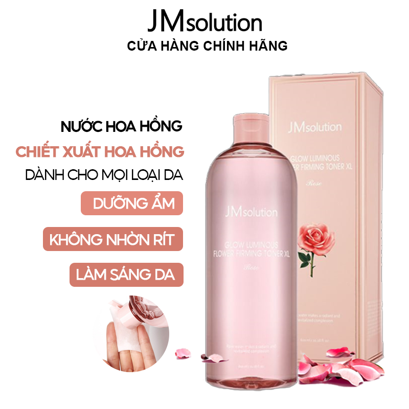 [600ml] Nước Hoa Hồng Dưỡng Ẩm, Làm Sáng Da Chiết Xuất Hoa Hồng JMsolution Glow Luminous Flower Firming Toner XL (ROSE)