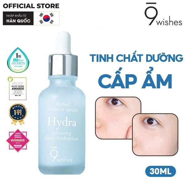 Serum 9 Wishes Tinh Chất Dưỡng Ẩm, Cấp Nước, Căng Mịn Da 9 Wishes Hydra Glowing Deep Hydration Ampule Serum