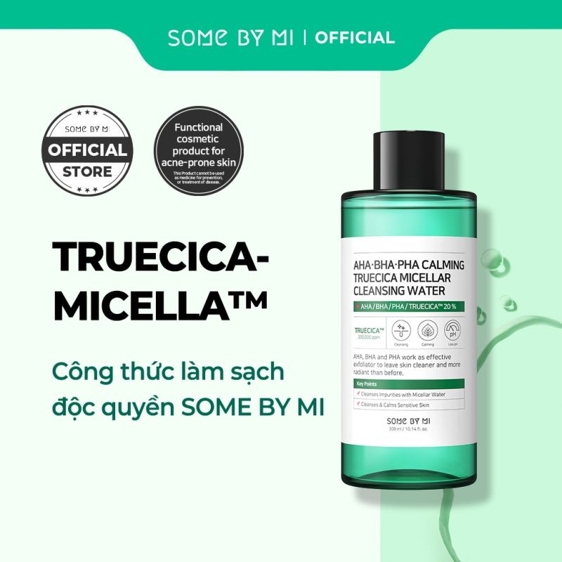 Nước Tẩy Trang Dịu Nhẹ Some By Mi AHA-BHA-PHA Calming Truecica Micellar Cleansing Water 300ml