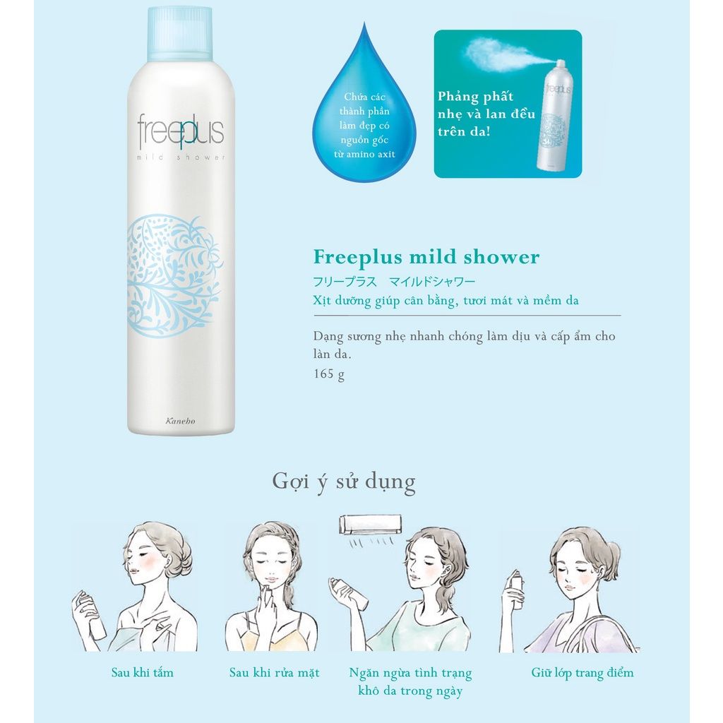 Xịt Dưỡng Ẩm Freeplus Dịu Nhẹ Cho Da Nhạy Cảm Mild Shower