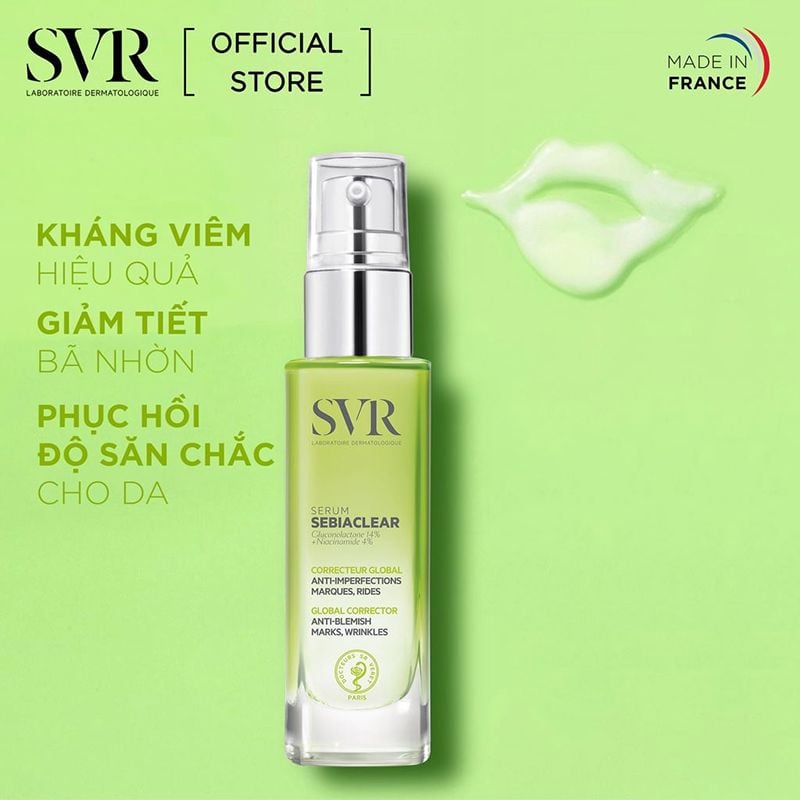 Serum SVR Tinh Chất Hỗ Trợ Giảm Mụn Làm Mờ Thâm Sạm Và Mềm Mịn Da SVR Sebiaclear Serum 30ml