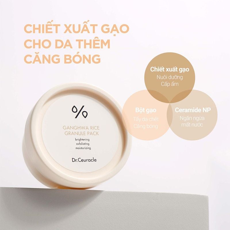 Mặt Nạ Gạo  Dr.Ceuracle Hỗ Trợ Sáng Da, Ngừa Lão HóaGanghwa Rice Granule Pack 115g