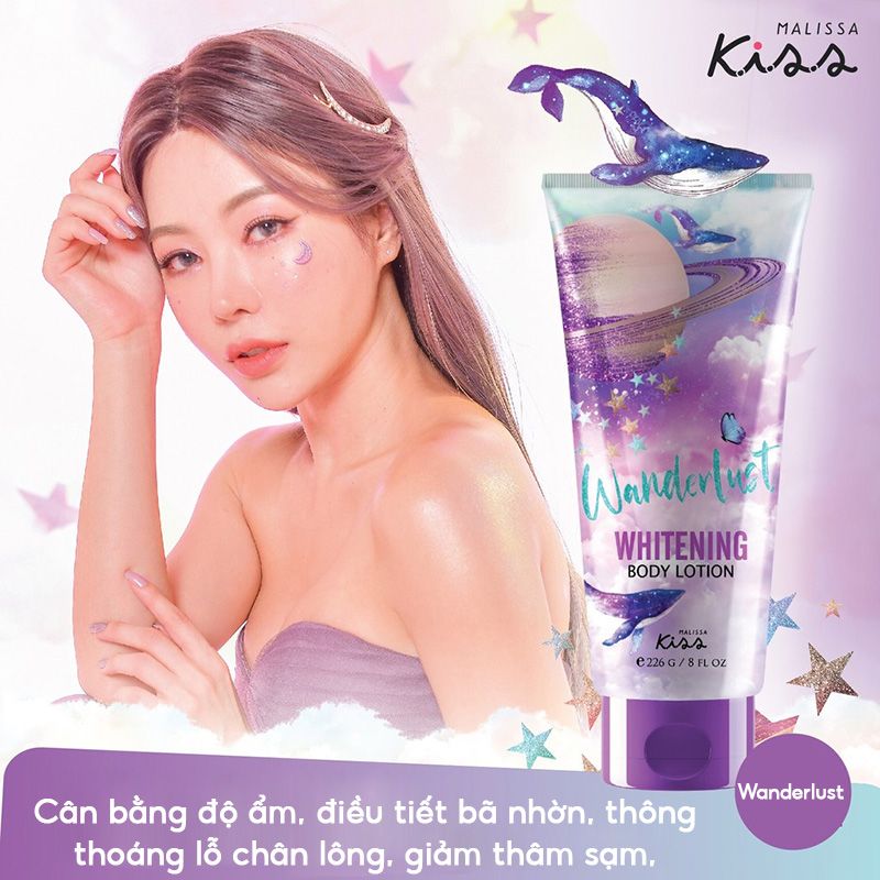 [2 Items] Bộ Đôi Sữa Dưỡng Thể & Xịt Thơm Toàn Thân Hương Nước Hoa Malissa Kiss Whitening Body Lotion & Perfume Mist - Wanderlust