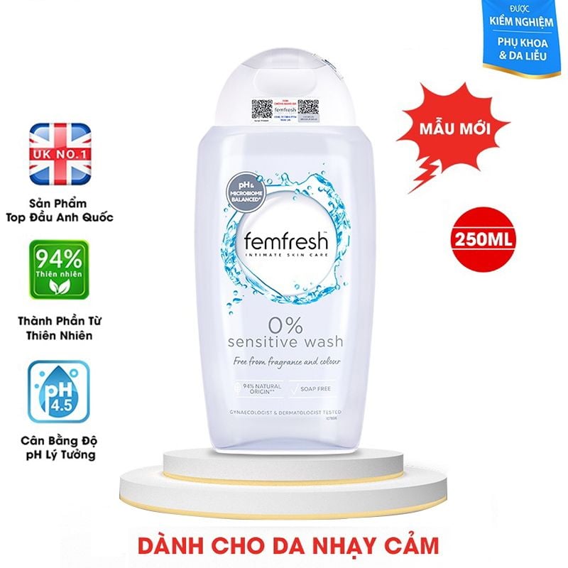 Dung Dịch Vệ Sinh Phụ Nữ Dành Cho Da Nhạy Cảm Femfresh Sensitive Intimate Wash 250ml (Che tên sản phẩm khi giao hàng)