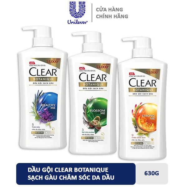 [630g] Dầu Gội Clear Hỗ Trợ Giảm Gàu Botanique #STRONG ME - DA ĐẦU YẾU