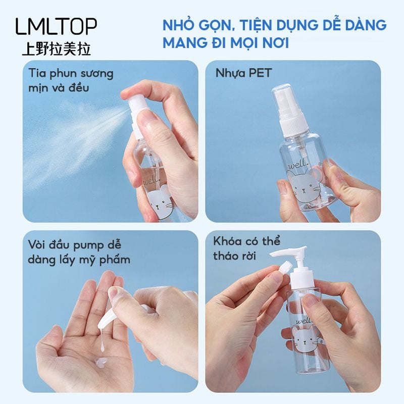 [NHẬP KHẨU] Chai Nhựa Chiết Mỹ Phẩm Tiện Lợi LMLTOP (MÀU NGẪU NHIÊN)