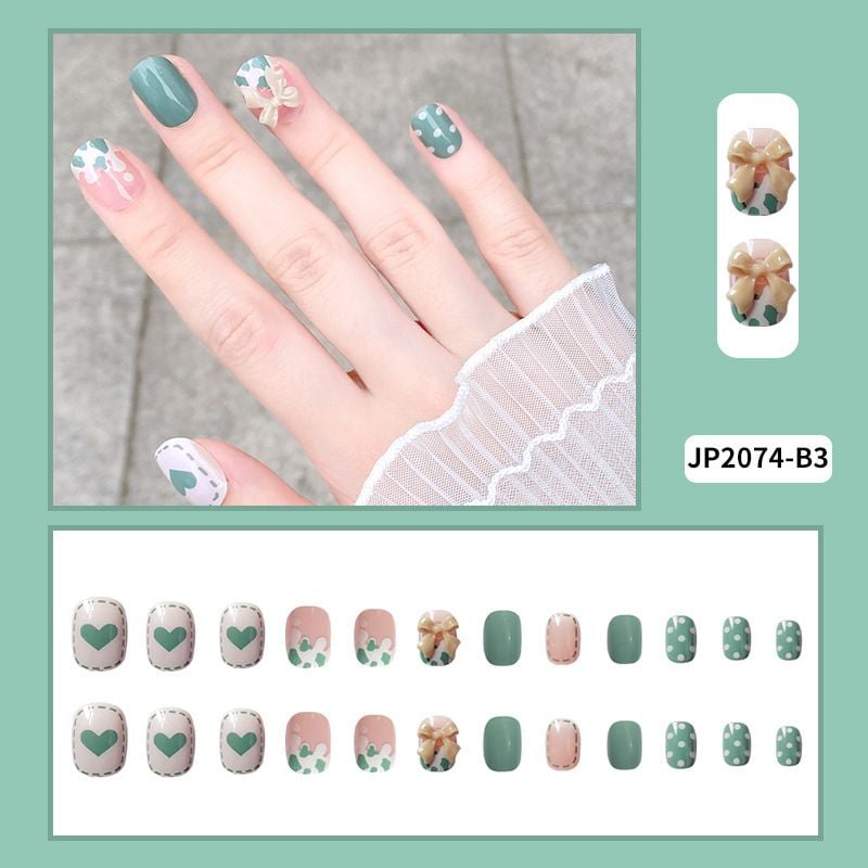 [NHẬP KHẨU] Hộp 24 Móng Tay Giả Siêu Bền Nhiều Họa Tiết Xinh Xắn TOOLA Nail Box (Kèm Keo, Dán Móng Tiện Dụng)