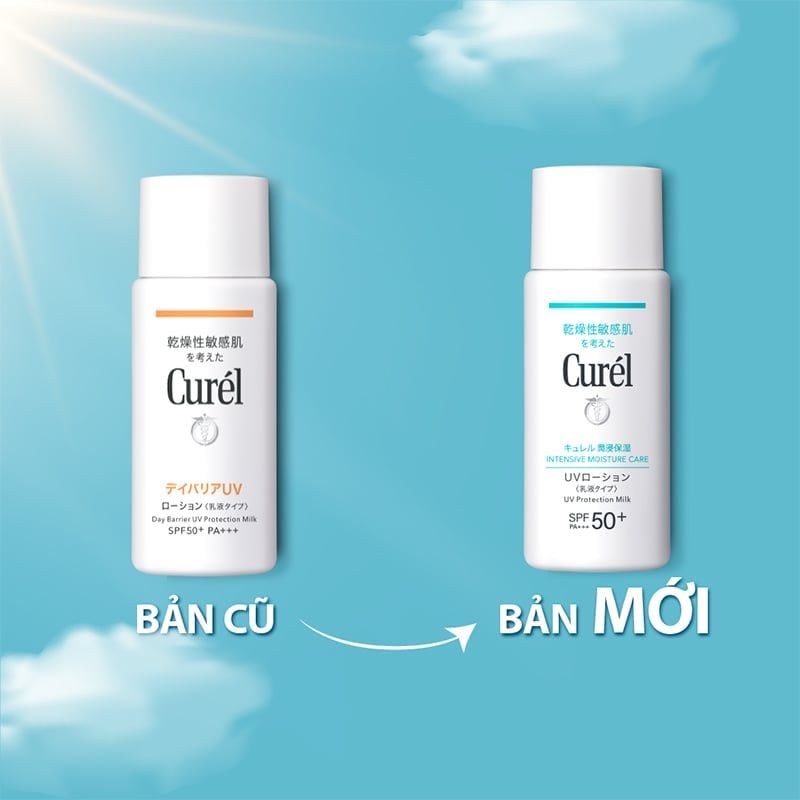 Sữa Chống Nắng Vật Lý Curél Dưỡng Ẩm, Bảo Vệ Da UV Protection Milk SPF50+/PA+++ 60ml